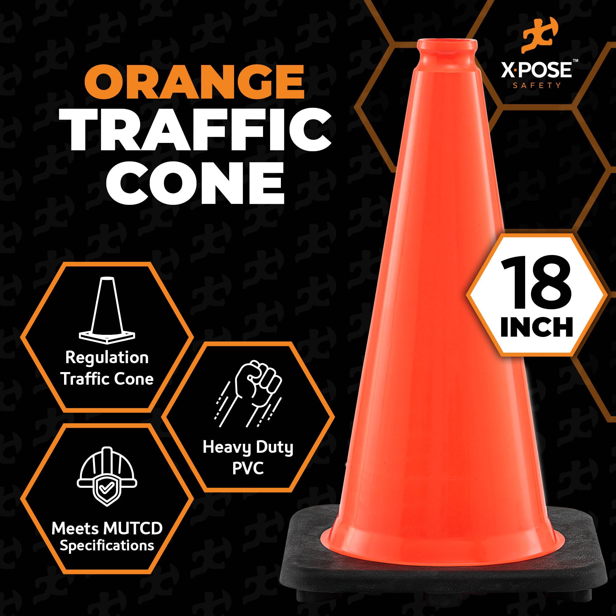 18" Orange Traffic Cone