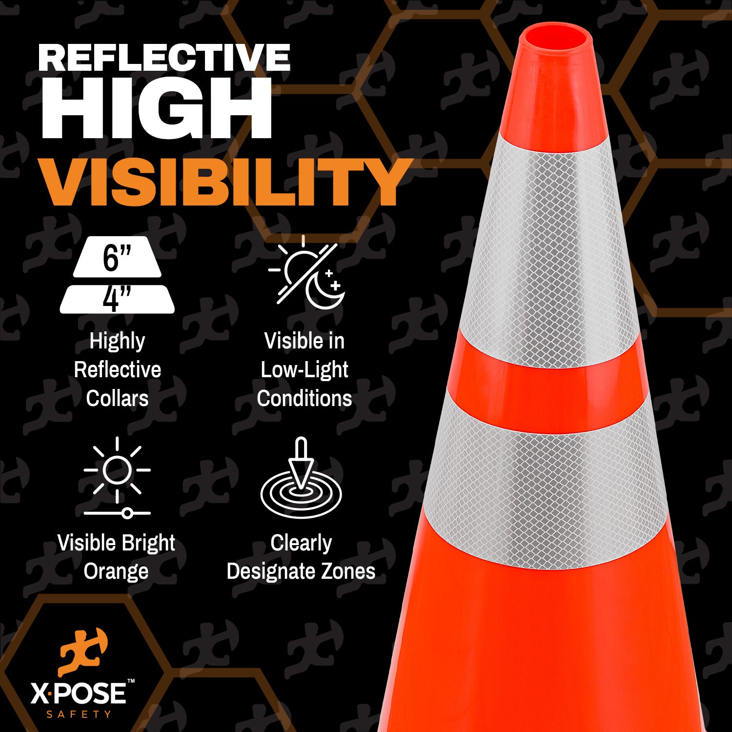 28" All Orange Traffic Cone