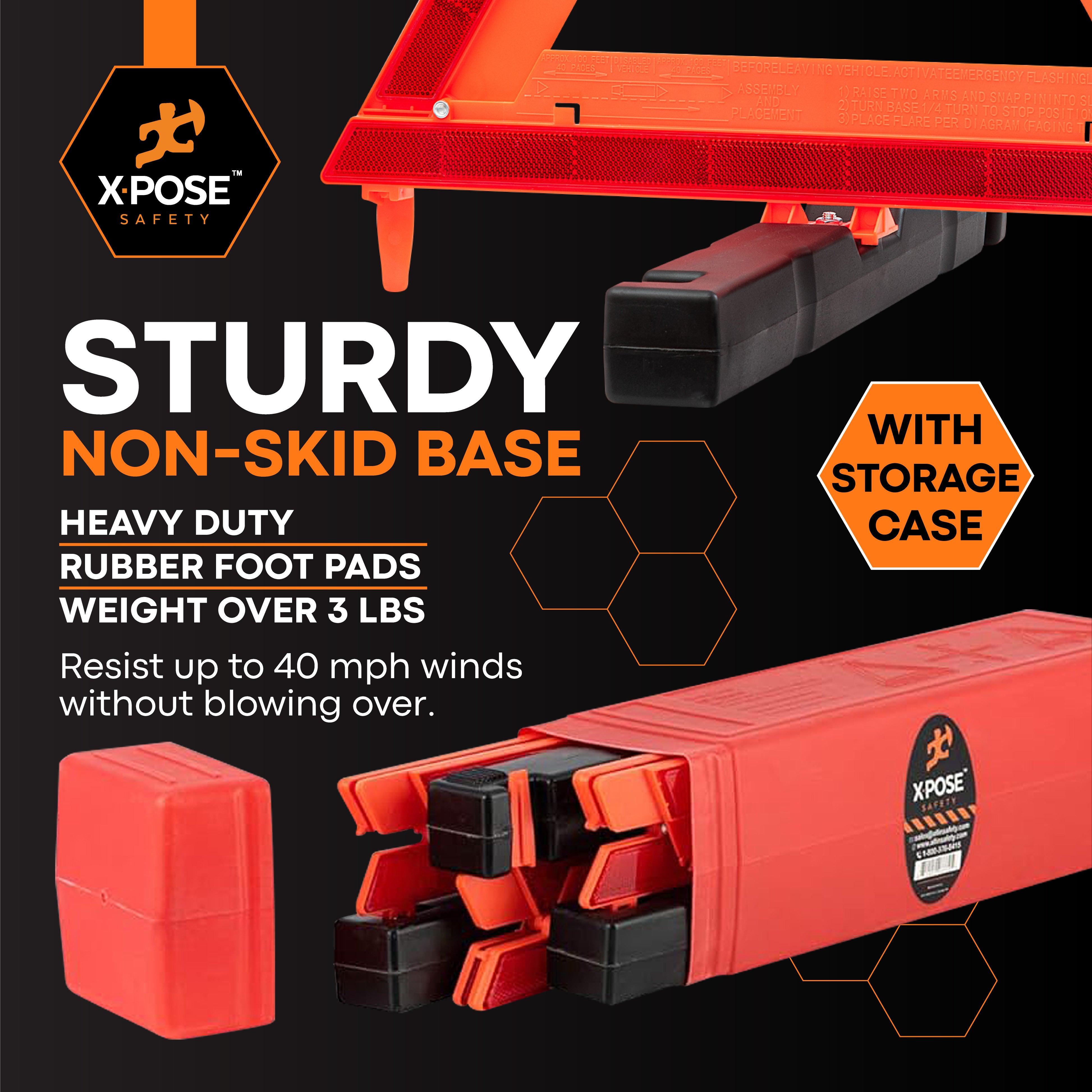 Emergency Roadside Triangle Pack of 3